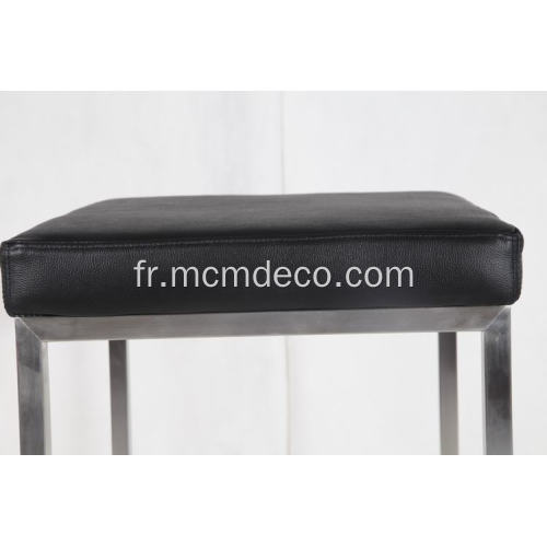 Chaise de bar en cuir de style Knoll